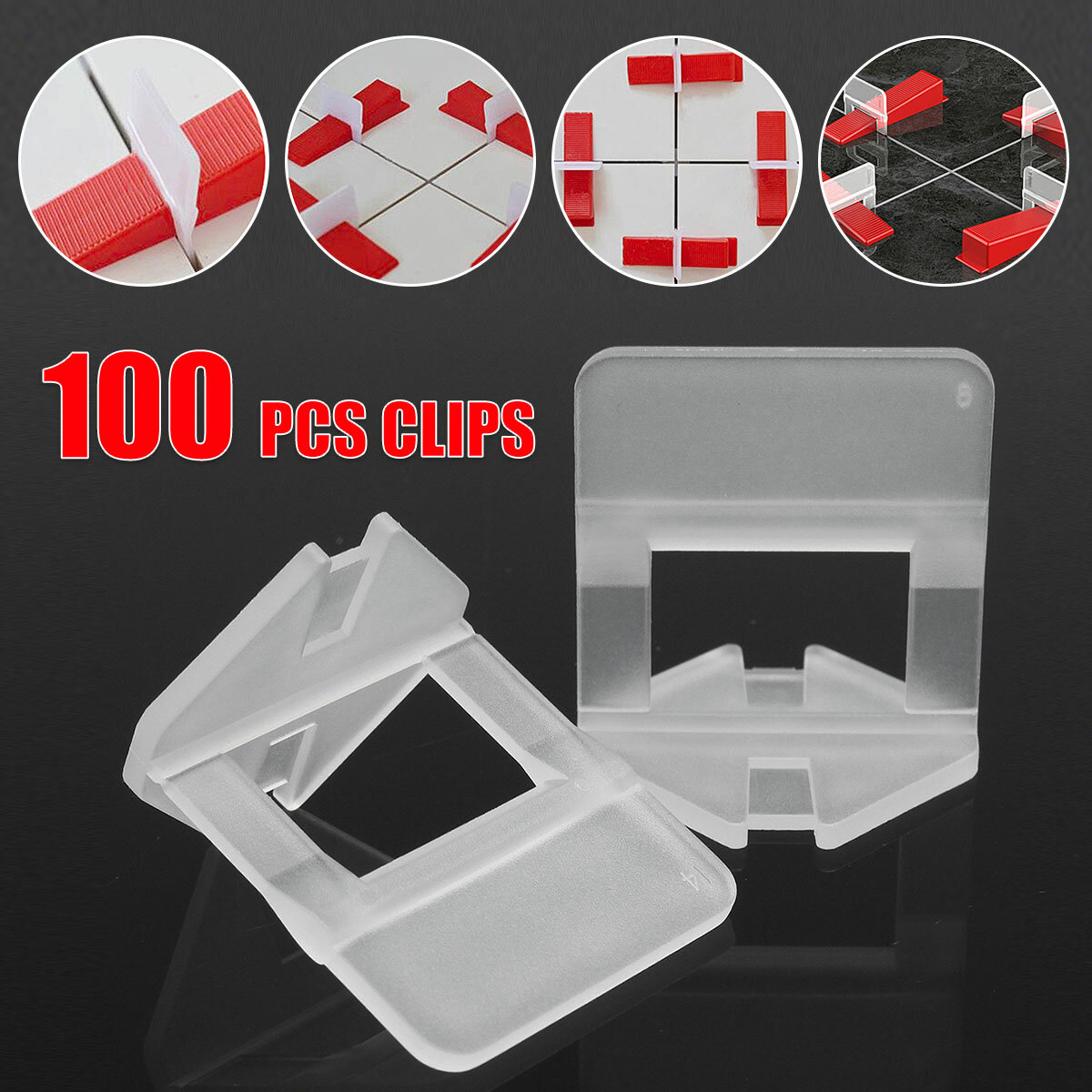 MACHIFIT 100/200Pcs 1.0mm 1.5mm White Ceramic Tile Leveling System Clip Tiling Accessibility Spacer Plastic Clip