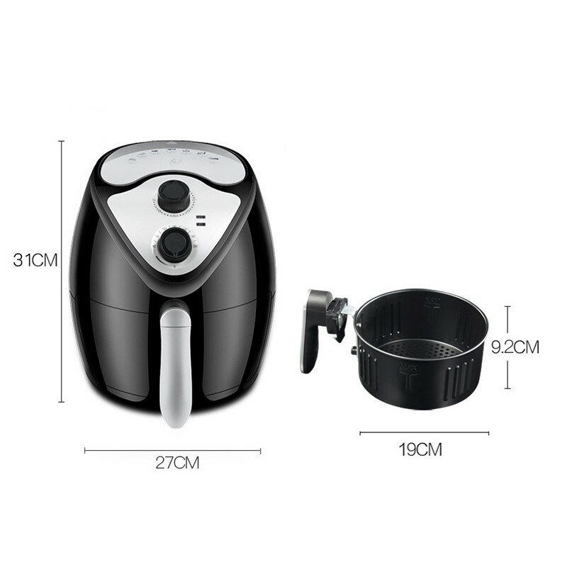 2.6L 1300W 110V Air Fryer Cooker Oven LCD Low Fat Health Free Food Frying Litre C