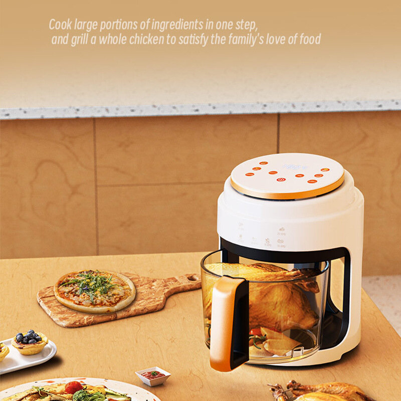 4L Capacity Fully Automatic Household Air Fryer with Touch Control Visible Window for Healthy and Convenient Home Cooking