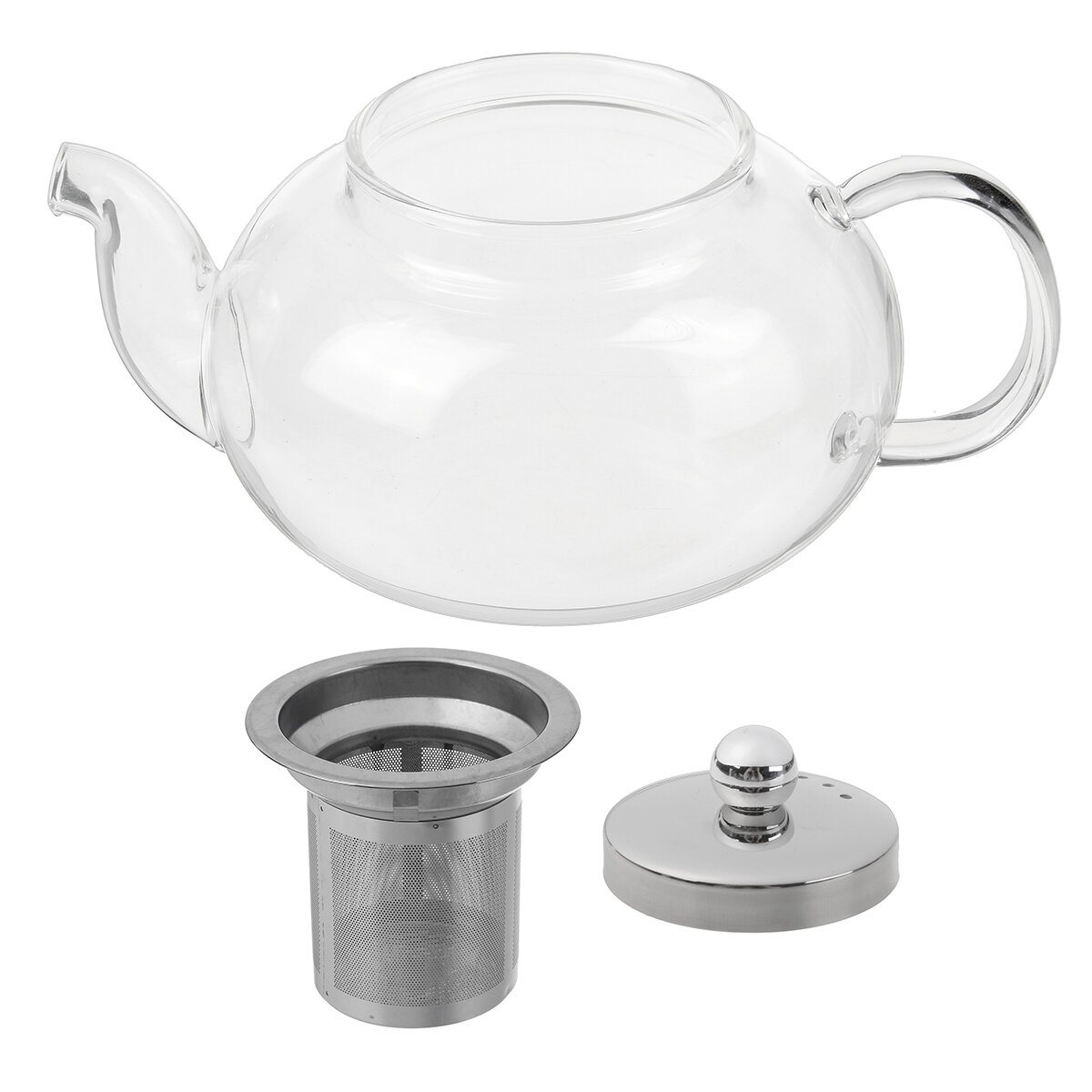 Glass Teapot 600-1000ML Coffee Tea Pot With Stainless Steel Glass Filter Infuser