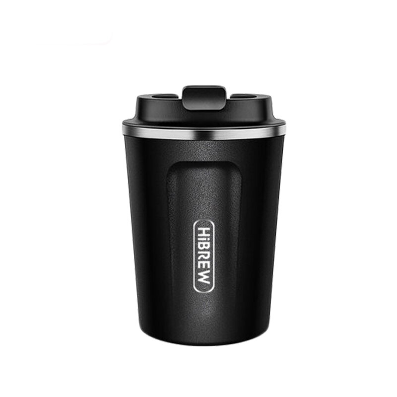 HiBREW Coffee Thermal Mug Portable Double Insulation Stainless Steel-Black/White