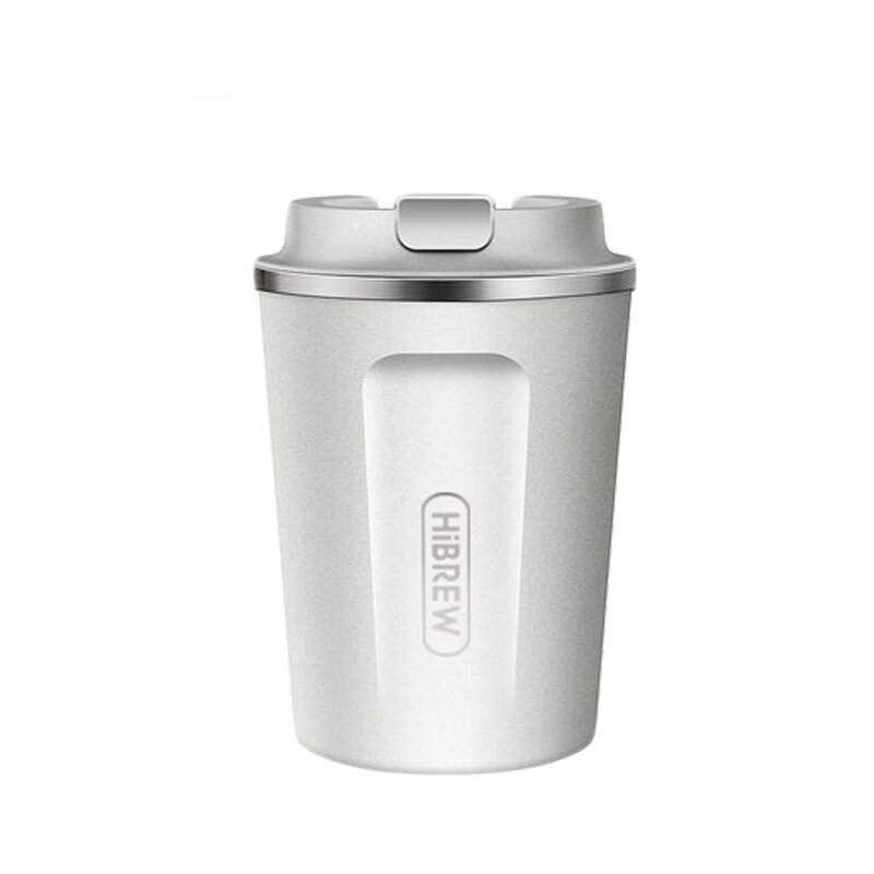 HiBREW Coffee Thermal Mug Portable Double Insulation Stainless Steel-Black/White