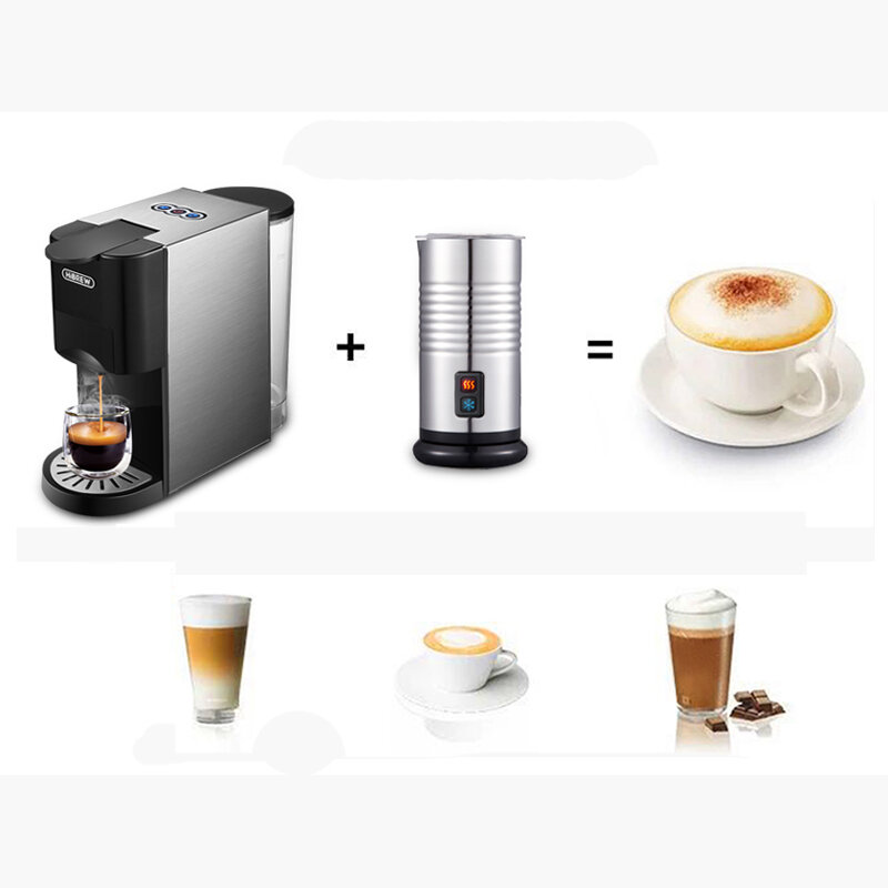 HiBREW 3&4 in 1 multiple capsule expresso machine for Dolce gusto ESEpod powder coffee maker stainless steel body