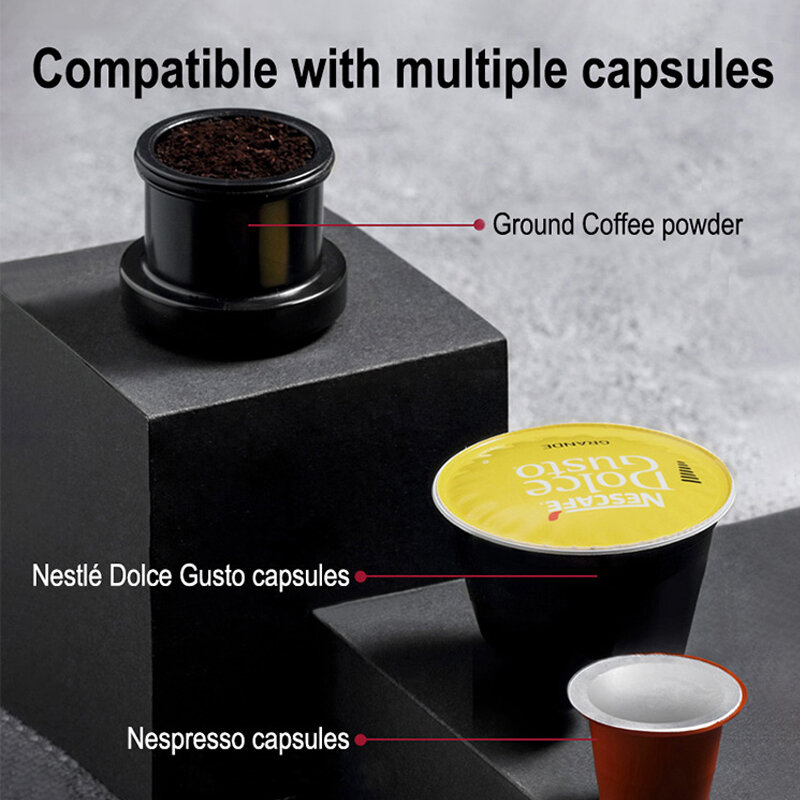 [EU/US/AE Direct] HiBREW H4 Multifunctional Portable Coffee Machine Adapter & Storage Bag & Foldable Holder Compatible with Nesp