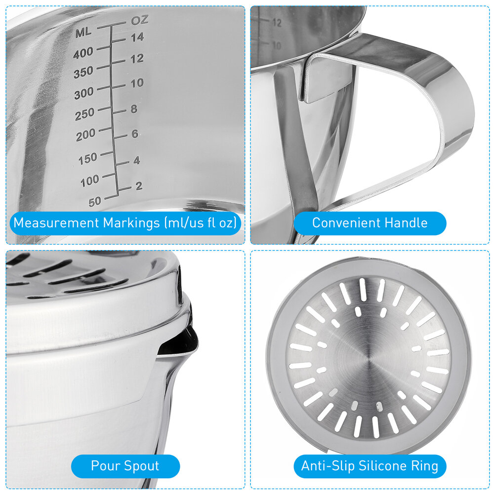 Stainless Steel Lemon Squeezer Manual Fruit Juicer Built-in Measuring Cup 500ml C