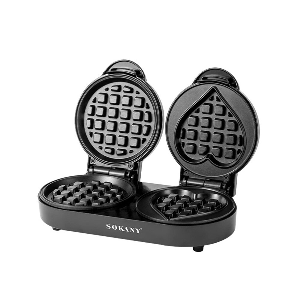 SOKANY 1100W Waffle Maker Small Waffles Iron Keto Chaffles Single Compact Design Nonstick Breakfast Snacks Hash Browns