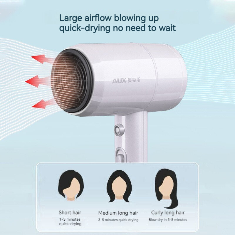 AUX 1800W Negative Ion Hair Dryer 220V Household Portable Electric Hair Dryer Three Levels Of Temperature Adjustable