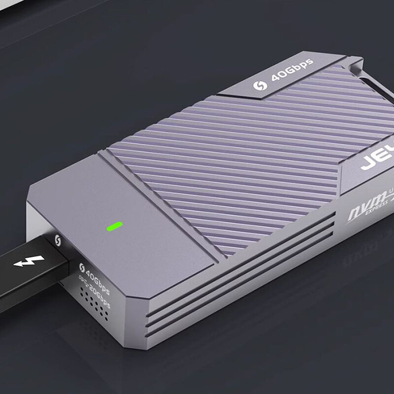 JEYI USB4 40Gbps Hard Drive Box M.2 NVME to TB4 USB-C External Portable SSD Enclosure Support Up to 4TB Capacity