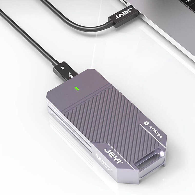 JEYI USB4 40Gbps Hard Drive Box M.2 NVME to TB4 USB-C External Portable SSD Enclosure Support Up to 4TB Capacity