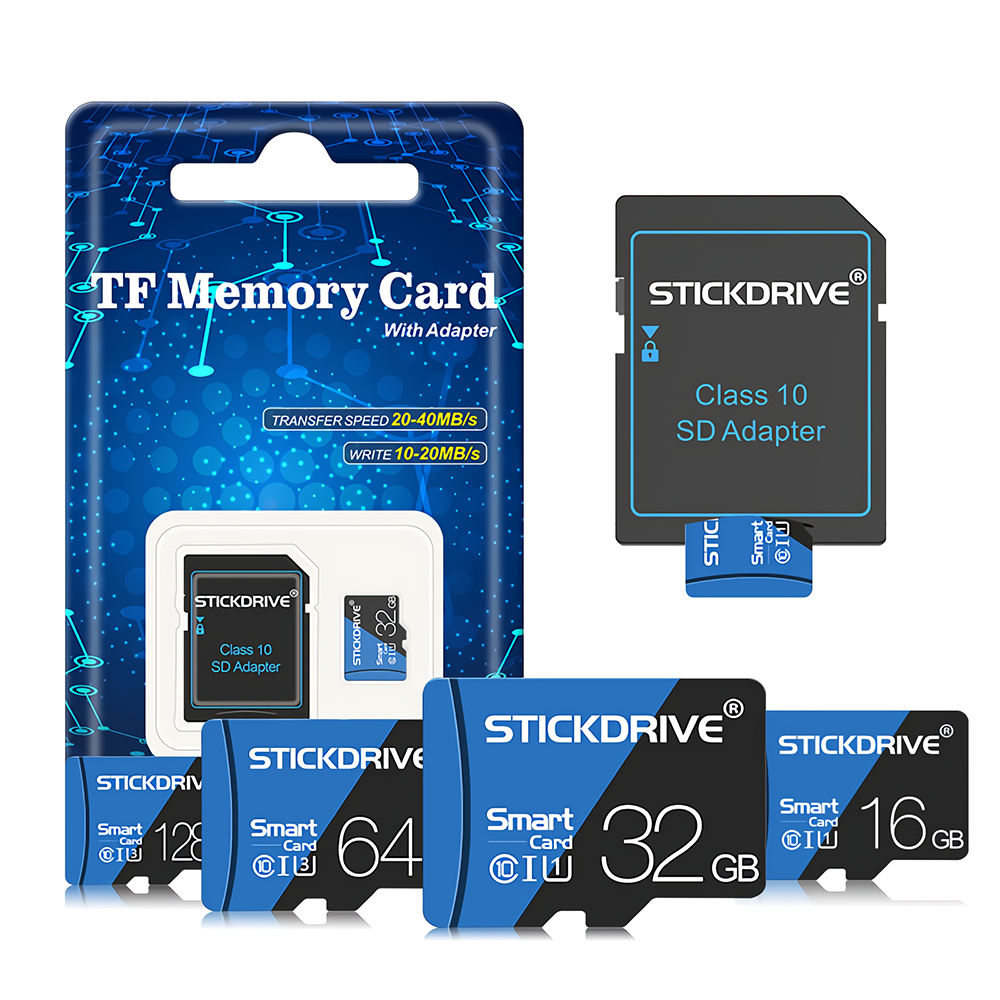 Stickdrive CLASS10 U3 U1 TF Memory Card 32G 64G 128G 256G High Speed Driving Recorder TF Card Camera Monitoring Card with SD Ada