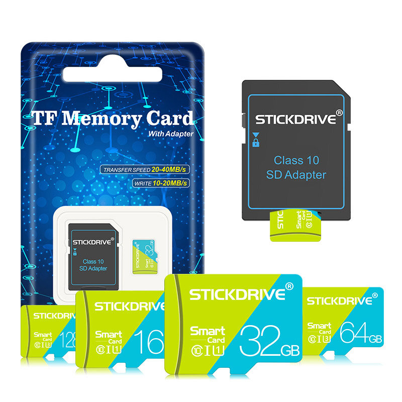 Stickdrive Class 10 High Speed TF Memory Card 64GB 128GB 256GB Micro SD Card Flash Card Smart Card for Phone Camera Driving Reco