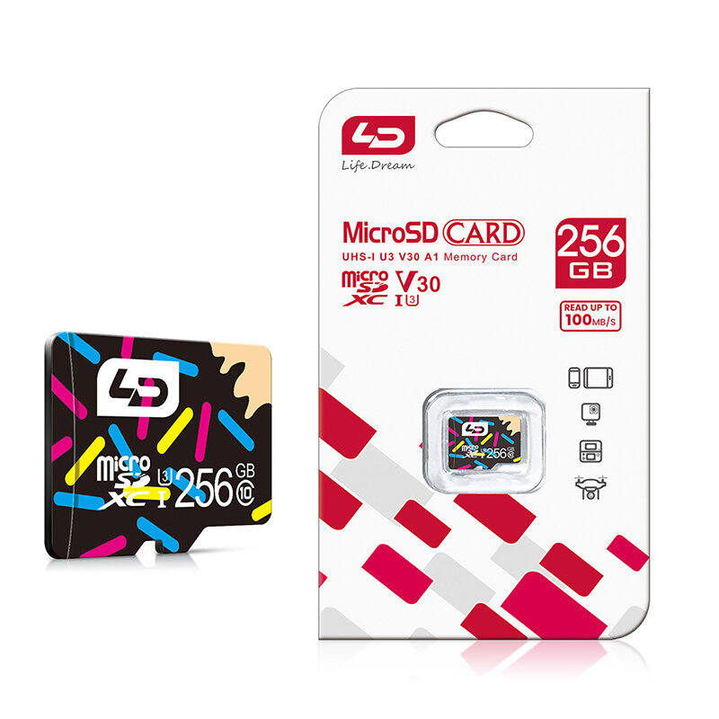 LD 256GB Memory Card High-Speed Class10 TF Card Smart Card for Driving Recorder Phone Camera