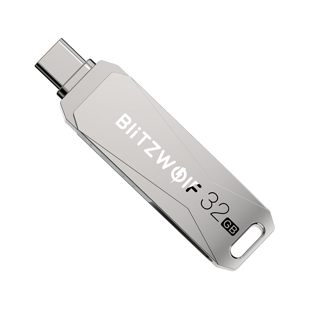 BlitzWolf BW-UPC2 2 in 1 Type-C USB3.0 Flash Drive Ultra-fast Transmission 360° Rotation Zinc Alloy 32GB 64GB 128GB 256GB Su