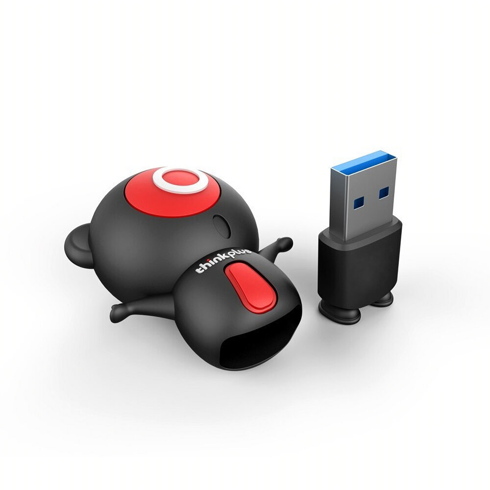 Lenovo ThinkPlus Cute USB3.2 Gen1 Flash Drives Small Black Shockproof Thumb Drive 128G 64G 32G Creative High-speed U Disk