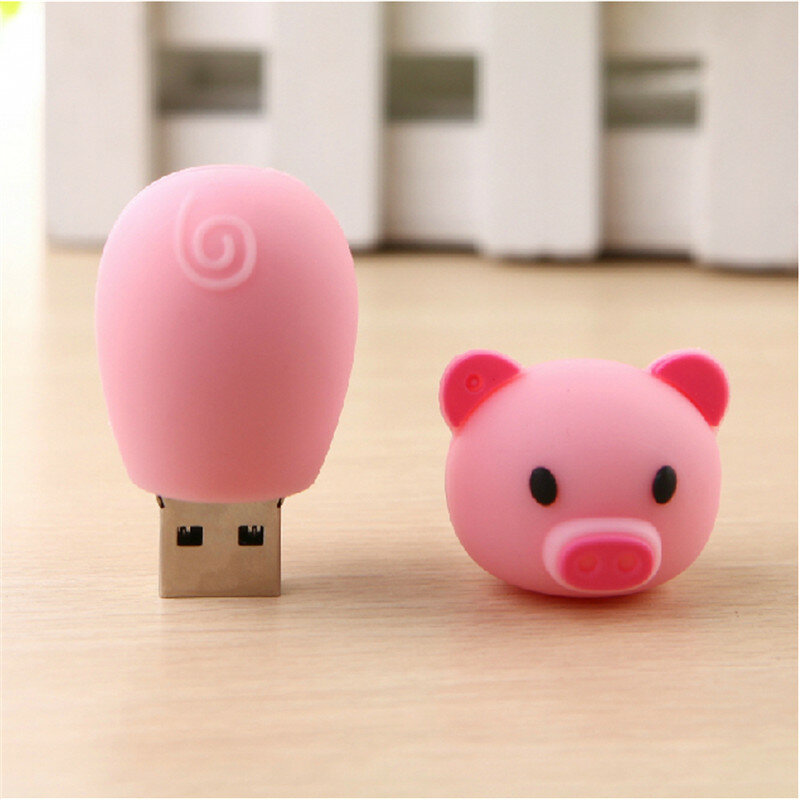 8GB USB2.0 Flash Drive Cute Pink Pig Shape U Stick Pen Drive COD