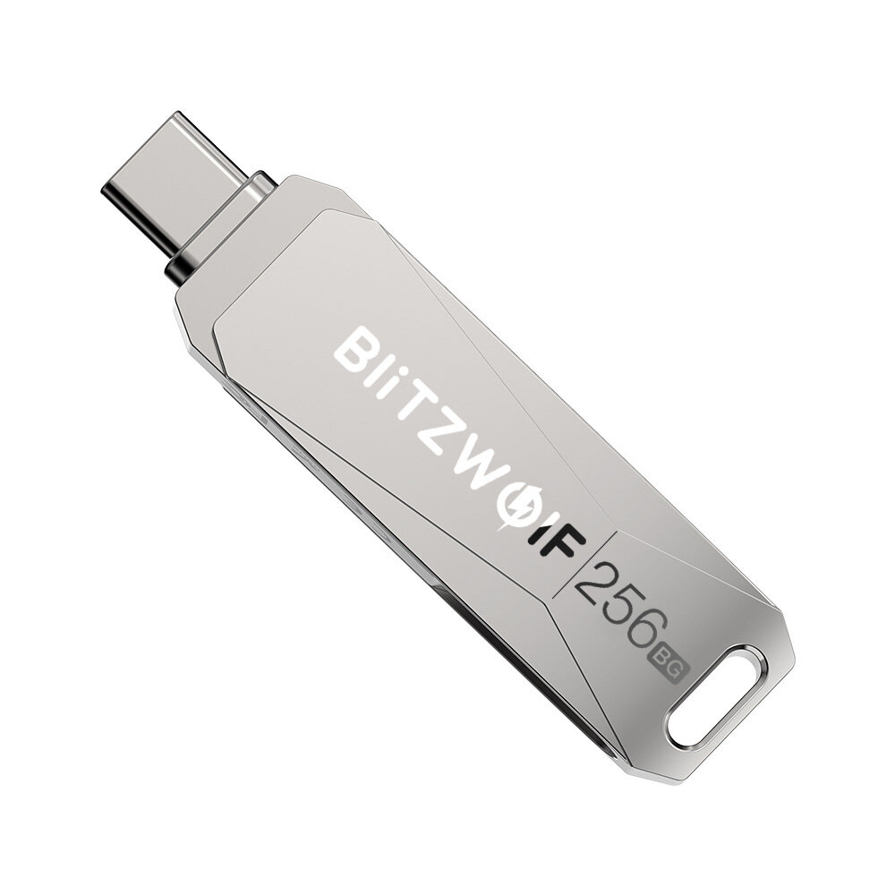 BlitzWolf BW-UPC2 256GB USB Disk 2 in 1 Type-C USB3.0 Flash Drive Ultra-fast Transmission 360° Rotation Zinc Alloy 256GB Su