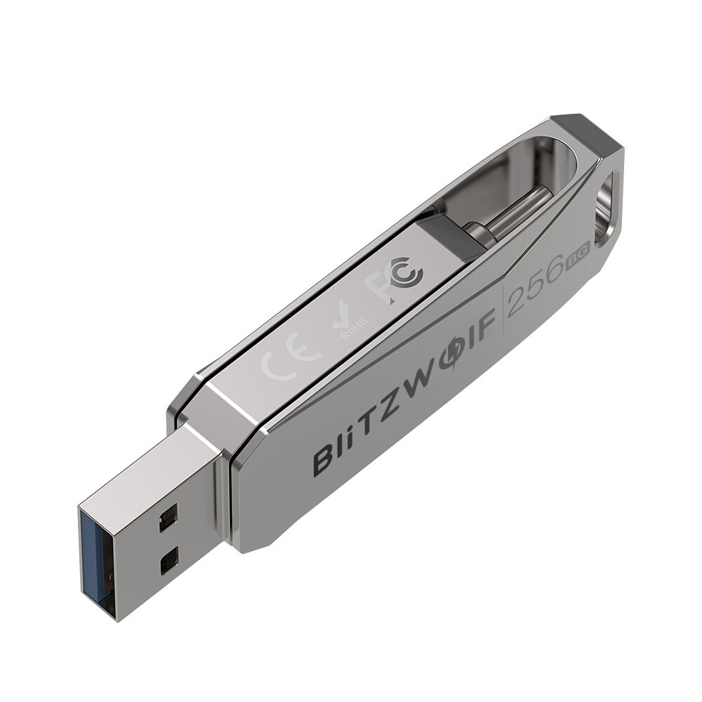 BlitzWolf BW-UPC2 256GB USB Disk 2 in 1 Type-C USB3.0 Flash Drive Ultra-fast Transmission 360° Rotation Zinc Alloy 256GB Su