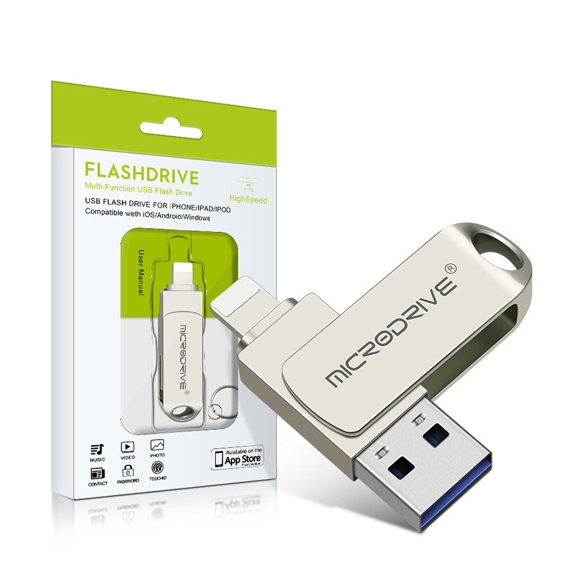 Microdrive 256GB USB3.0 Flash Drive Dual Interface Fast Transmission Speed Pendrive Mini Portable Memory U Disk for Phone TV Lap