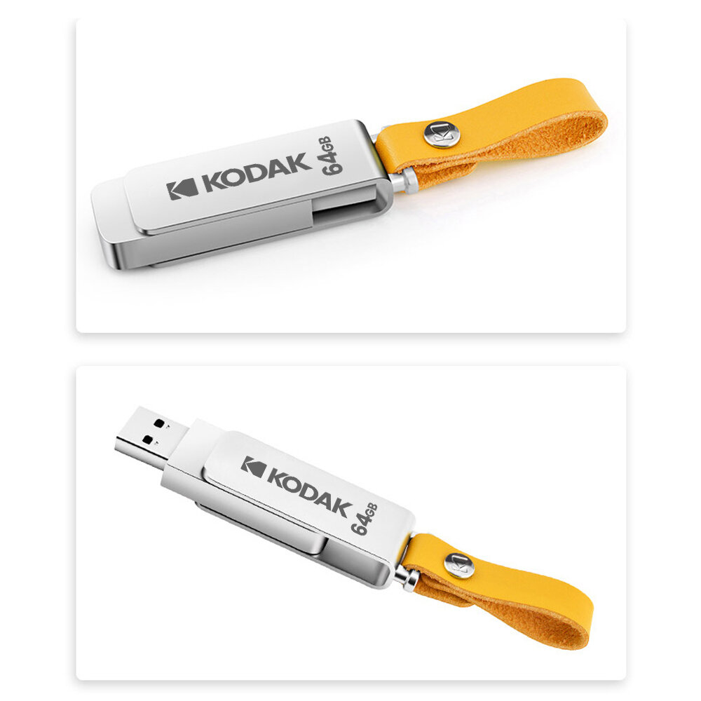 KODAK K133 128GB USB3.1 Flash Drive Rotating Metal USB3.0 Stick Pendrive Memory Stick for TV Computer Car Speaker