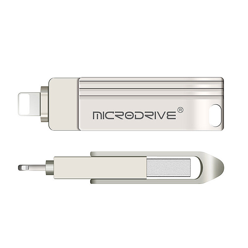 Microdrive 128GB USB3.0&iP Flash Drive 2-in-1 Dual Metal Interface USB3.0 OTG Pendrive for PC Tablet Phone Projector Car Audio