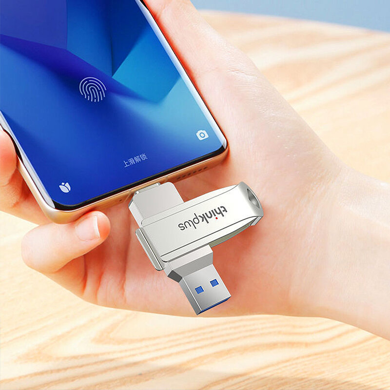 Lenovo Thinkplus MU253 64GB USB-A&Type-C Dual Interface USB Flash Drive 360° Rotary High Transmission Speed Pendrive Mini Po