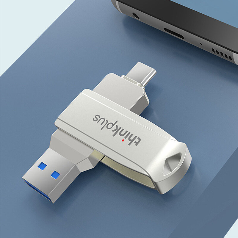 Lenovo Thinkplus MU253 64GB USB-A&Type-C Dual Interface USB Flash Drive 360° Rotary High Transmission Speed Pendrive Mini Po