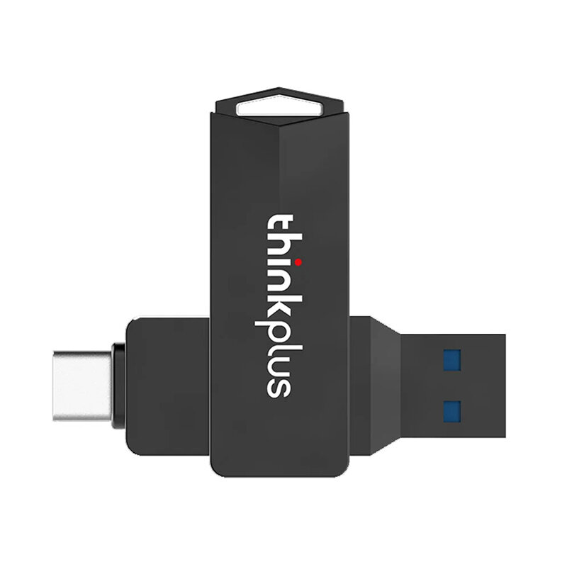 Lenovo Thinkplus MU254 USB3.0&Type-C Dual Port Metal U Disk 32/64/128/256/512G Rotatable USB Flash Drive High-speed U Disk for P