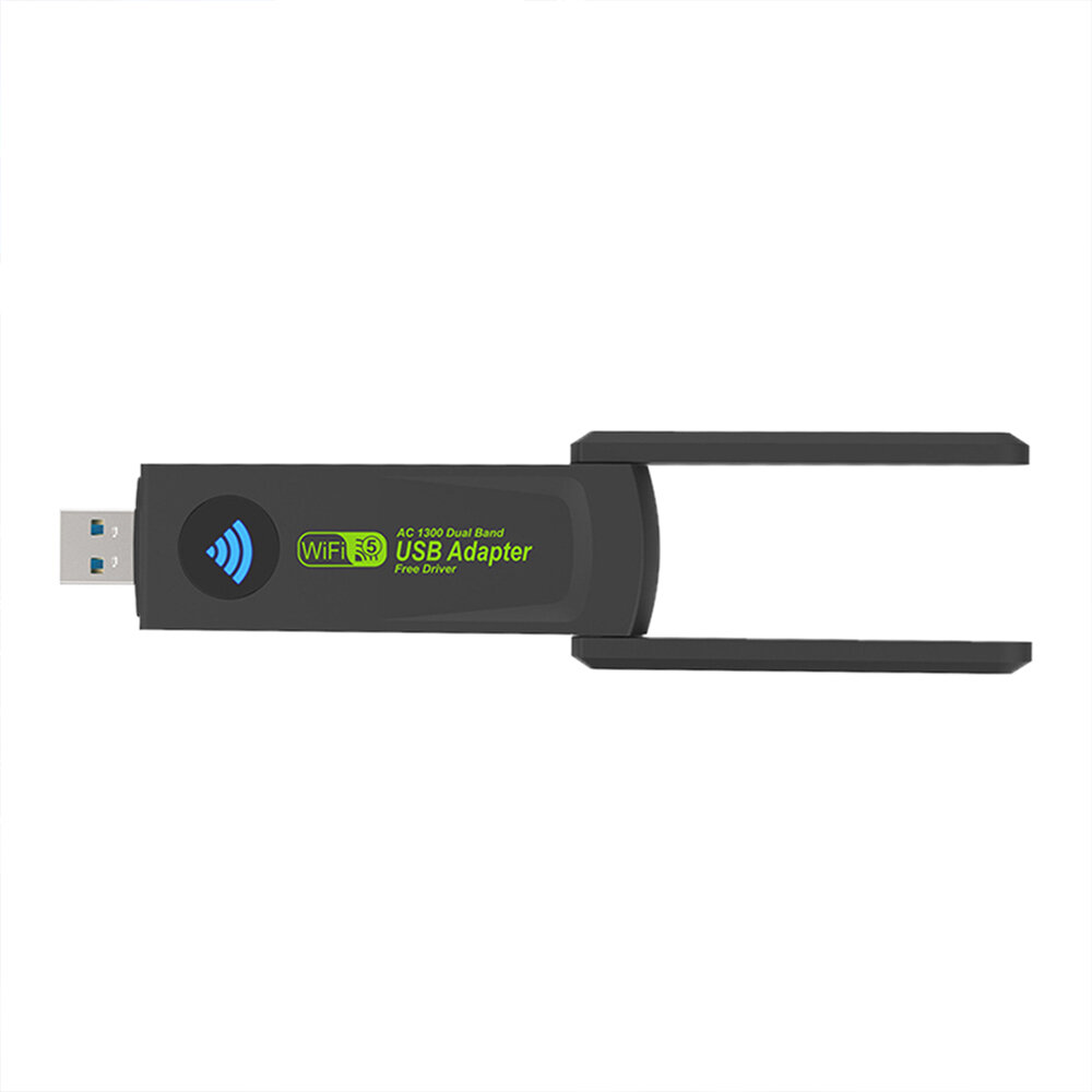 1300Mbps 2.4G/5G Dual Band USB3.0 WiFi Adapter Wifi Dongle USB Network Card Free Driver with External High Gain Dual Antenna for