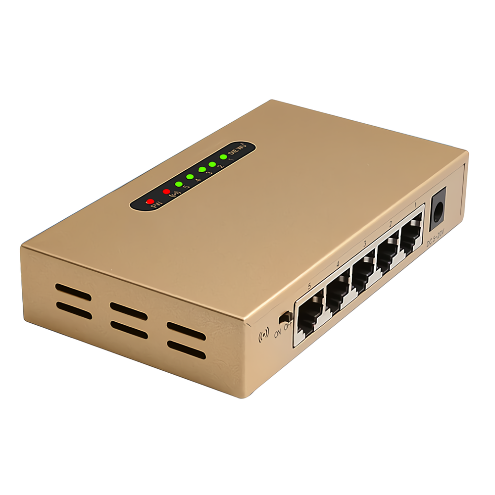 DIEWU 5-port 100Mbps Switch Wall Mounted Enterprise Metal Network Hub Splitter Fast Ethernet Switch