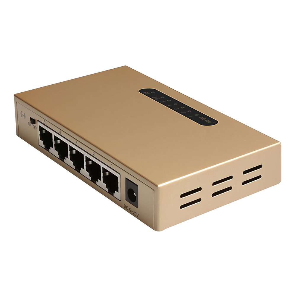 DIEWU 5-port 100Mbps Switch Wall Mounted Enterprise Metal Network Hub Splitter Fast Ethernet Switch