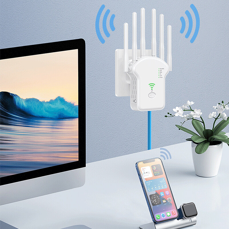 U13 1200Mbps Dual Band Wireless WiFi Repeater Adapter 2.4G Long Range Extender 5G Wi-Fi Signal Amplifier EU Plug