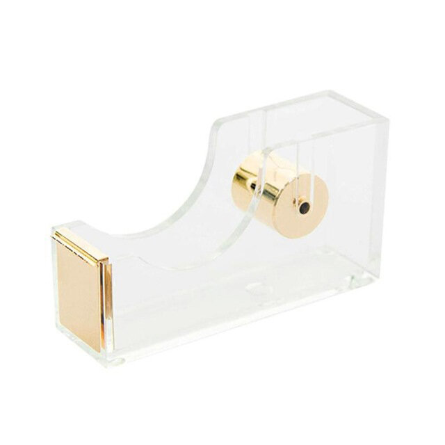 Miwoo M029 Transparent Acrylic Tape Cutter Classic Design Tape Dispenser Stationery for School Office Desktop