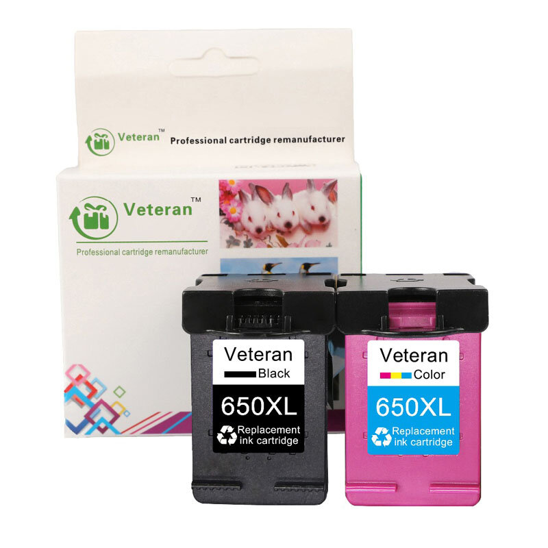 Veteran Ink Cartridge 650XL Replacement for hp650 hp 650 xl Deskjet 1015 1515 2515 2545 2645 3515 4645 Printer