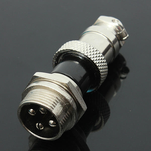 5Pcs GX16-4 4-Pin 16mm Aviation Pug Male and Female Panel Metal Connector COD