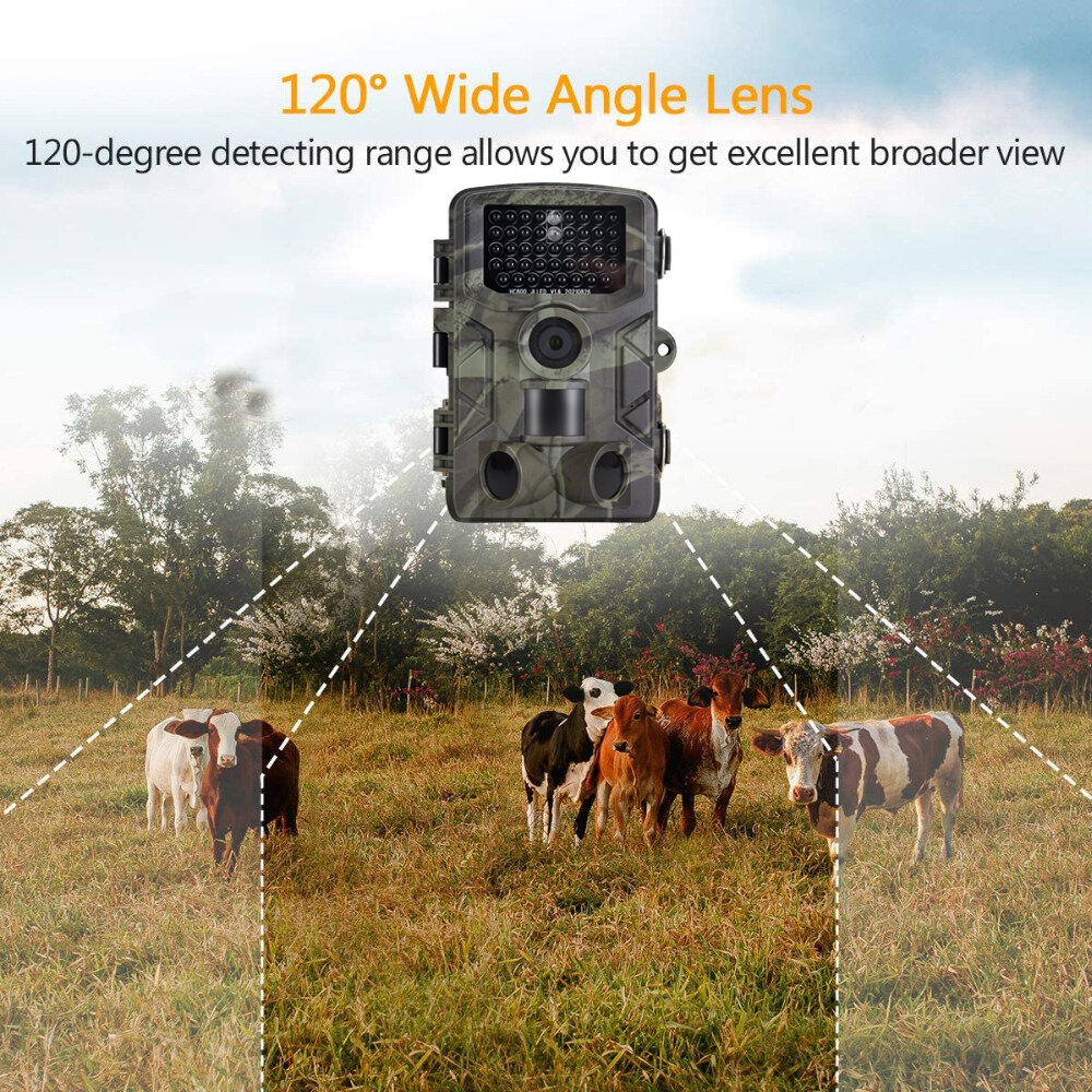 Suntek HC-808A 24MP 1080P Night Vision Waterproof Hunting Camera 0.3s Trigger Time 120° Lens Angle Recorder Wildlife Trail C