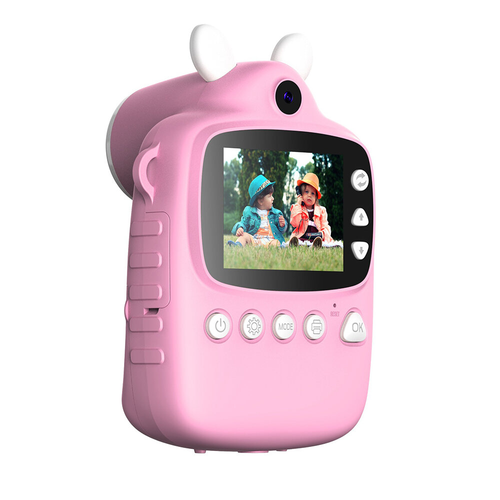 P1 Children Instant Camera 1080P HD 2.4-inch Screen Instant Printing Camcorder with MP3 for Polaroid Mini Digital Cam