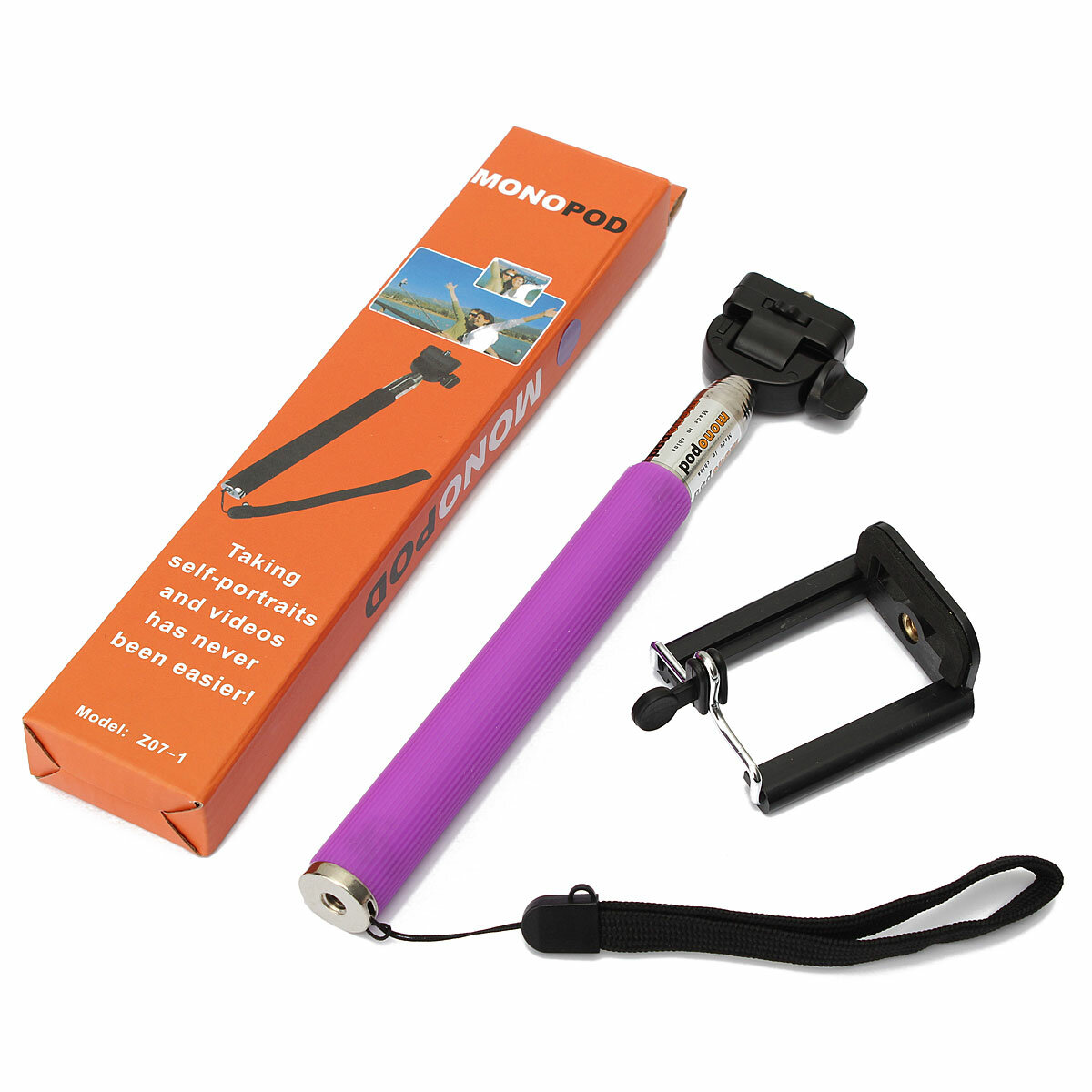 Extendable Handheld Selfie Stick Monopod with Clip for Smartphone COD