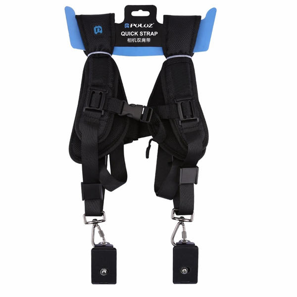 Quick Release Double Harness Soft Pads Decompression Foam Shoulder Strap Belt for DSLR Cameras