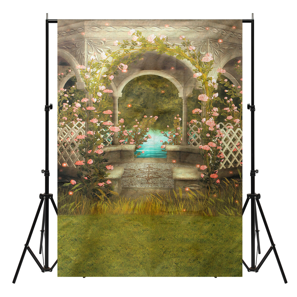 5x7ft 7x5ft Fairy Tale Winter Spring Sky Castle Photography Backdrop Studio Prop Background