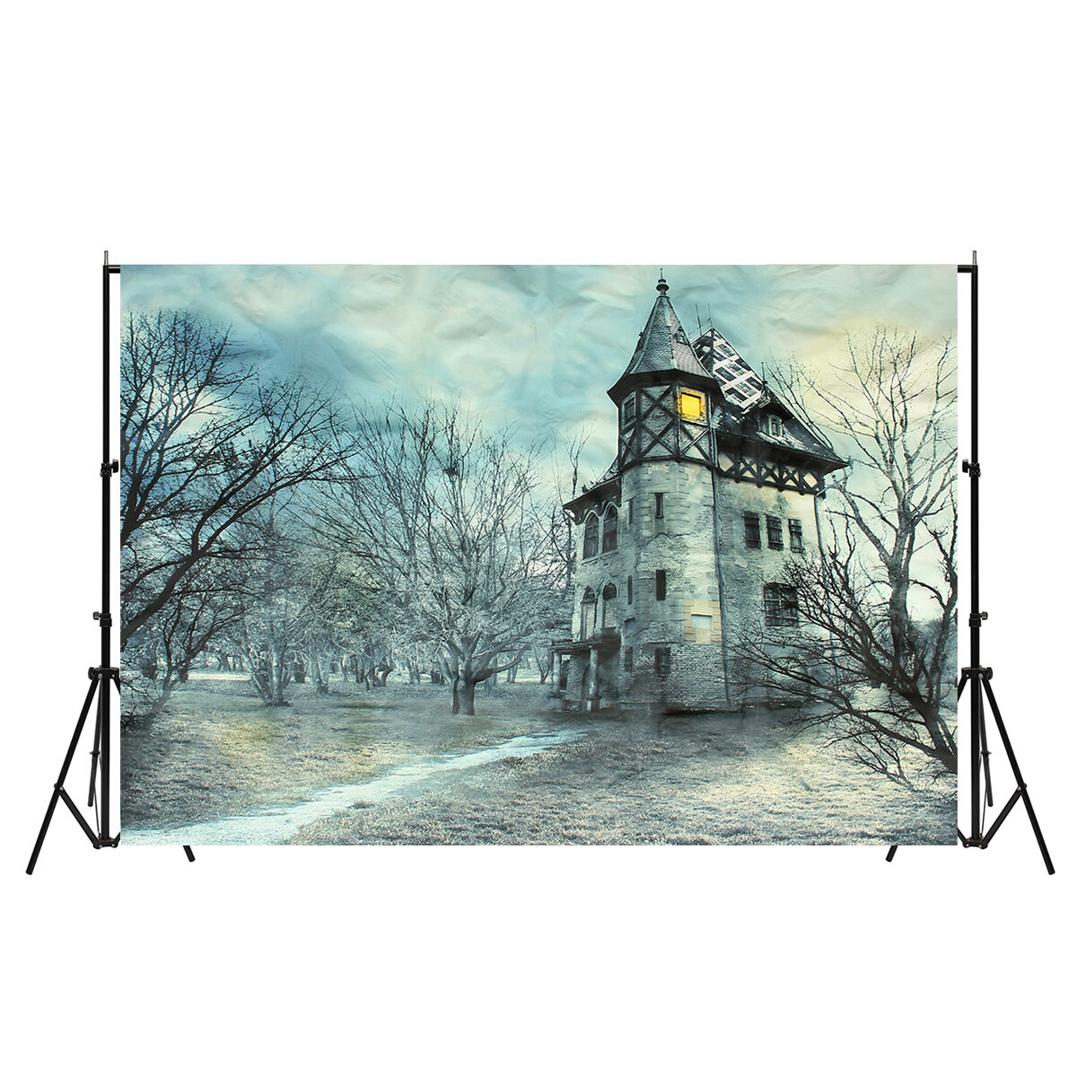 5x7ft 7x5ft Fairy Tale Winter Spring Sky Castle Photography Backdrop Studio Prop Background