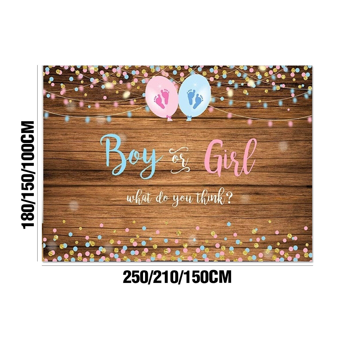 150x100CM 210x150CM 250x180CM Spray Painted Vinyl Boy Girl Gender Reveal Photography Backdrop Party Background Decoration