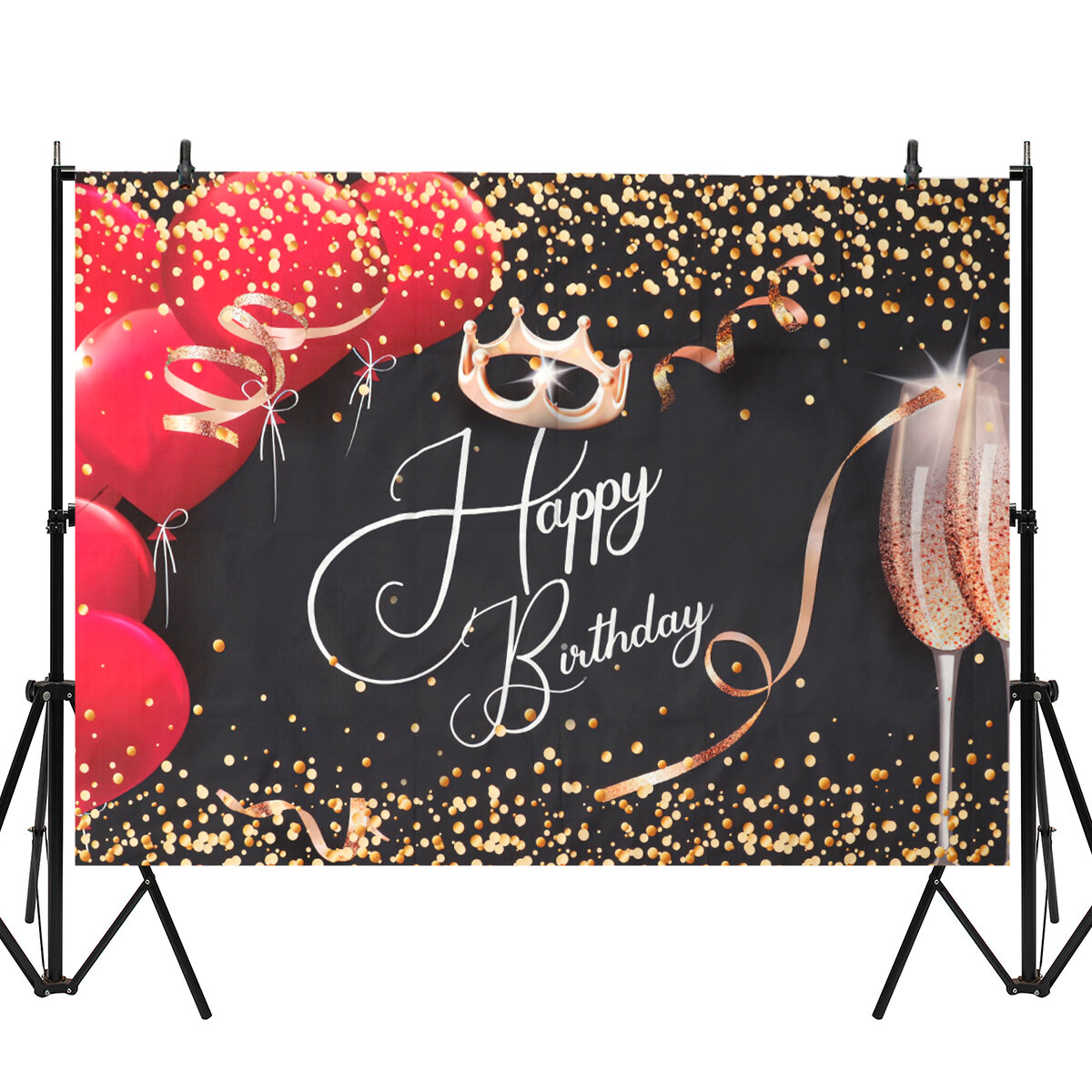 Happy Birthday Photography Background Lady Queen Theme Party Prom Backdrop Decor Prop