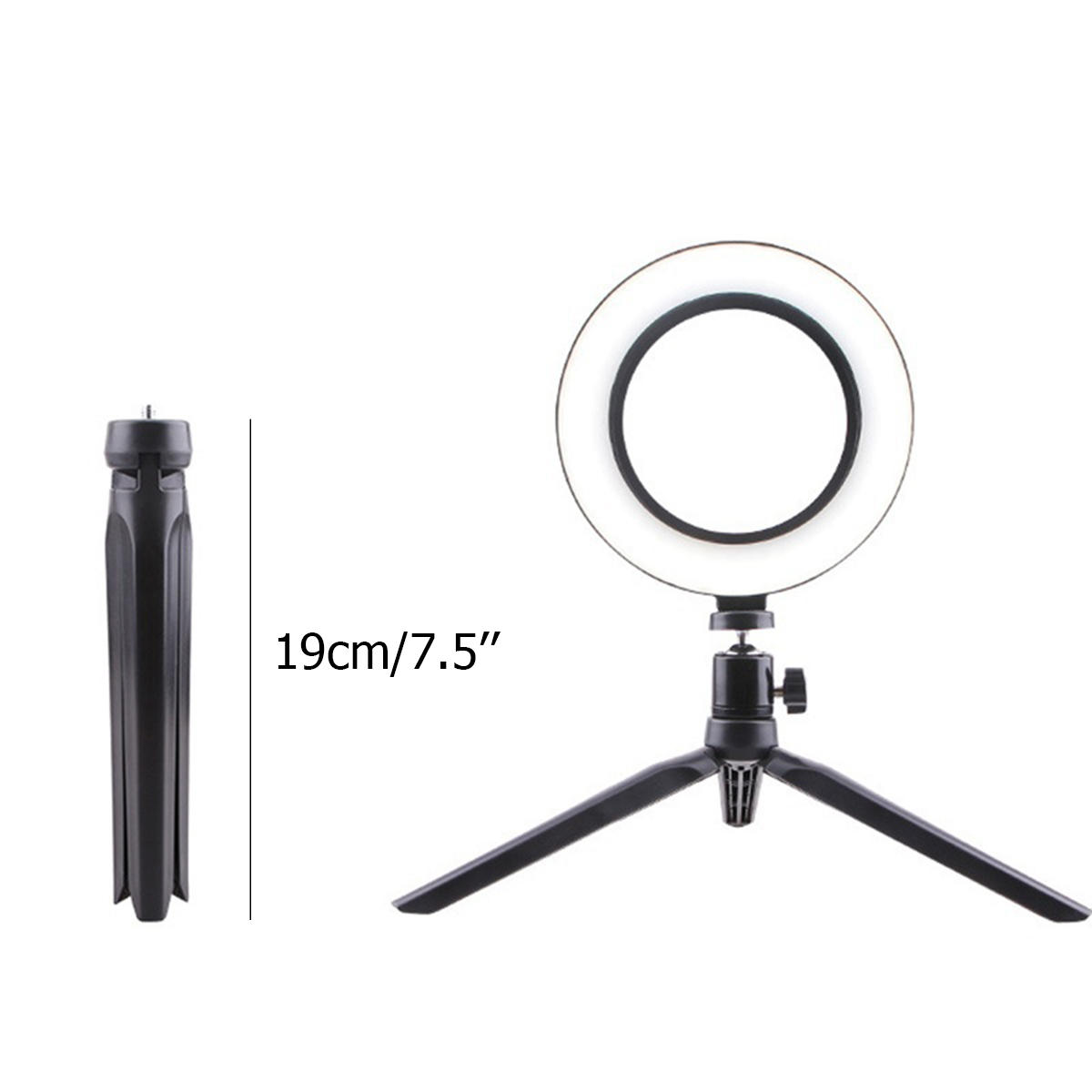 Portable Ring Light LED Makeup Ring Lamp USB Selfie Ring Lamp Phone Holder Tripod Stand Photography Lighting