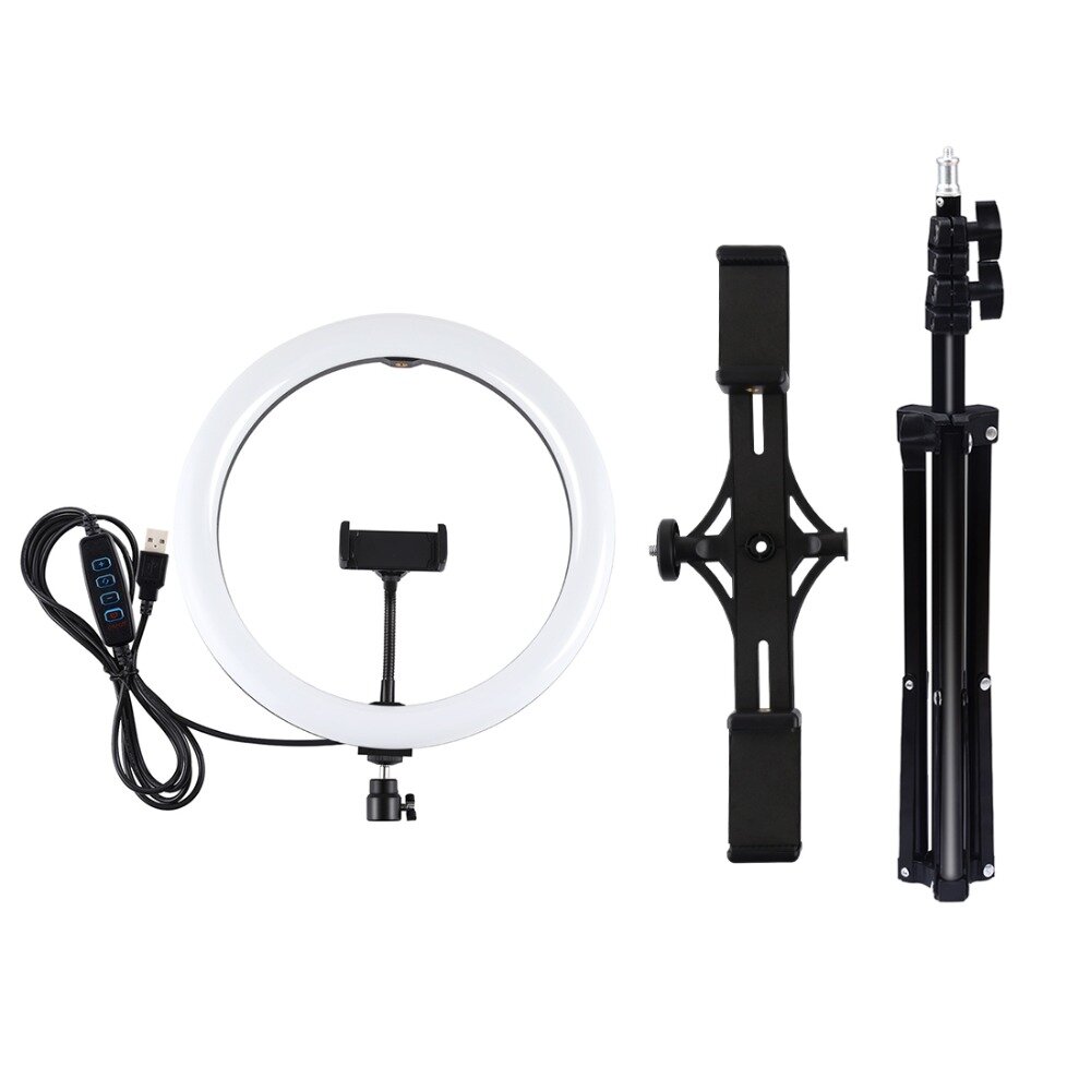 PULUZ PKT3064B 11.8 Inch Dimmable LED Video Ring Light with PU419 Tripod Stand for Youtube Tik Tok Live Streaming