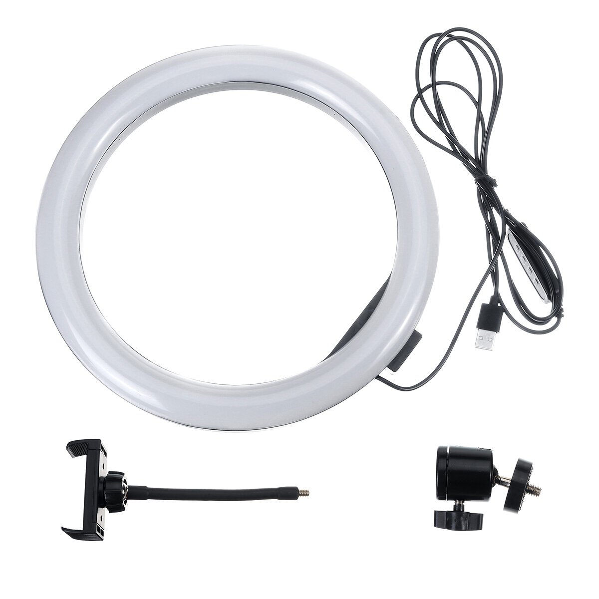 10 Inch 2700K-6500K 3-Color Temperature Dimmable LED Ring Light Makeup Fill Light for Live Broadcast Youtube Video