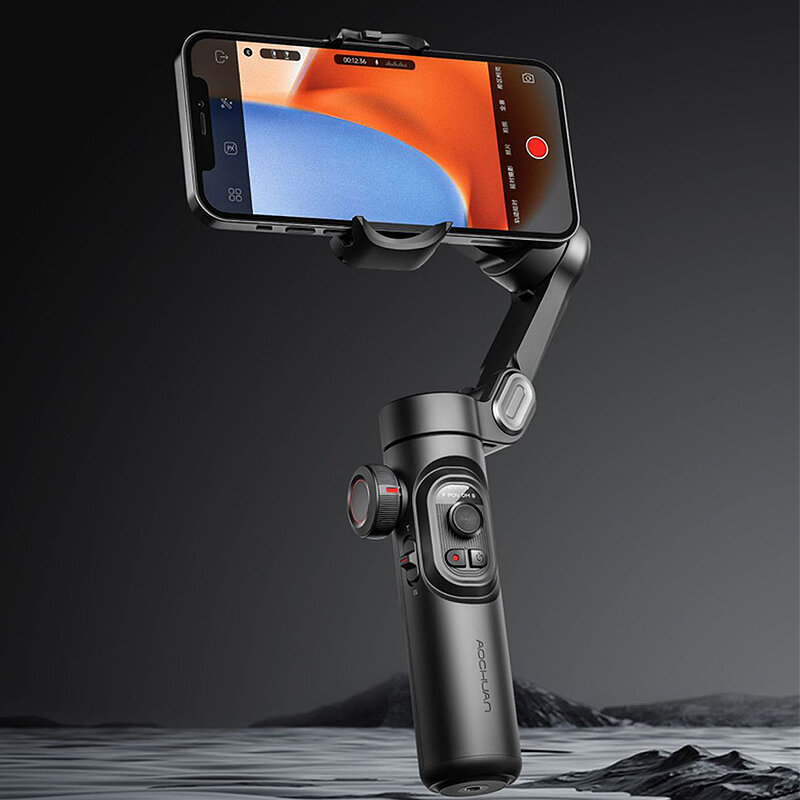 AOCHUAN Smart XE Smartphone Stabilizer Intelligent AI Facial Tracking 3-Axis Handheld Gimbal Foldable Smartphone Cellphone Video