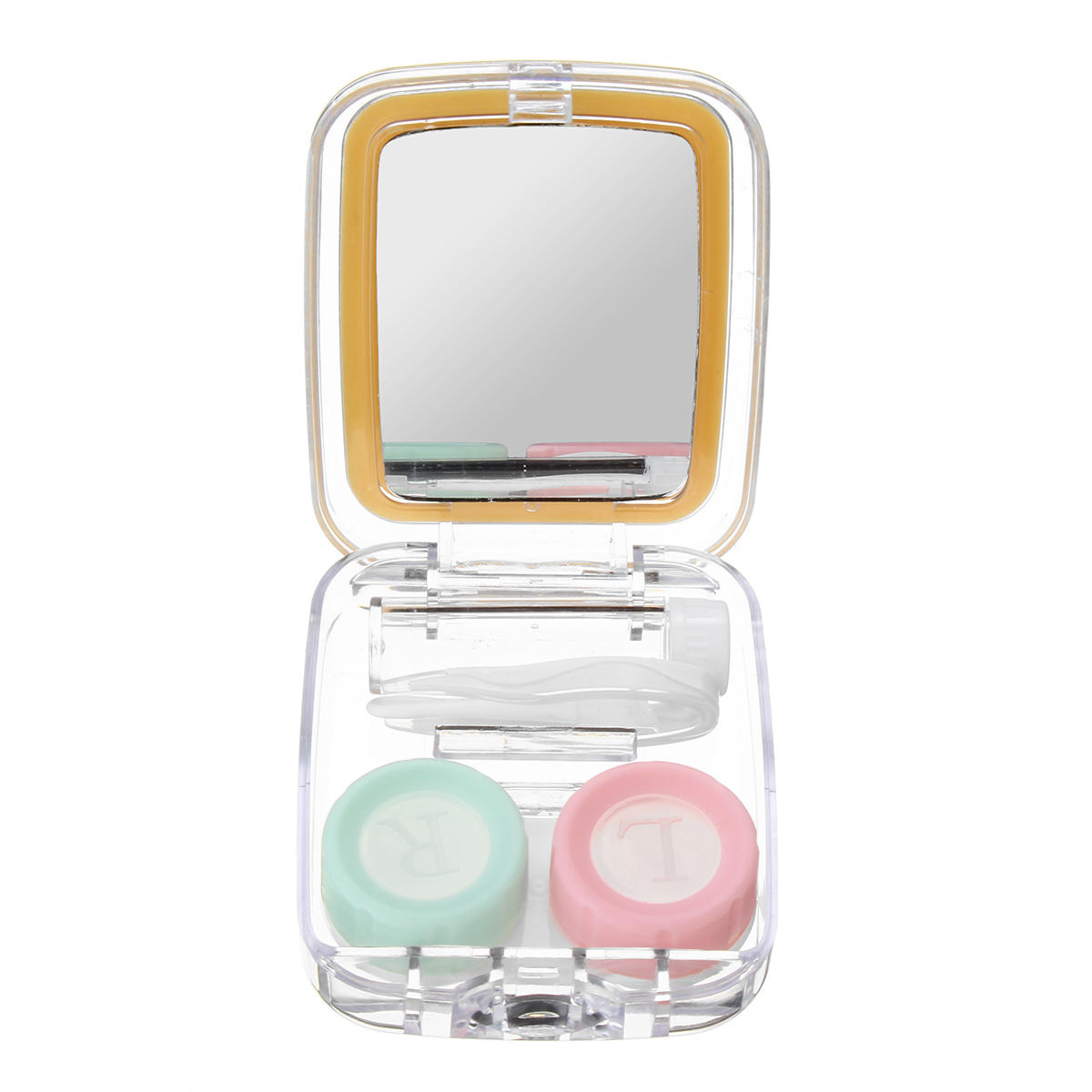 Mini Lens Travel Case Box Container Kit Set Holder Simple W/ Mirror COD