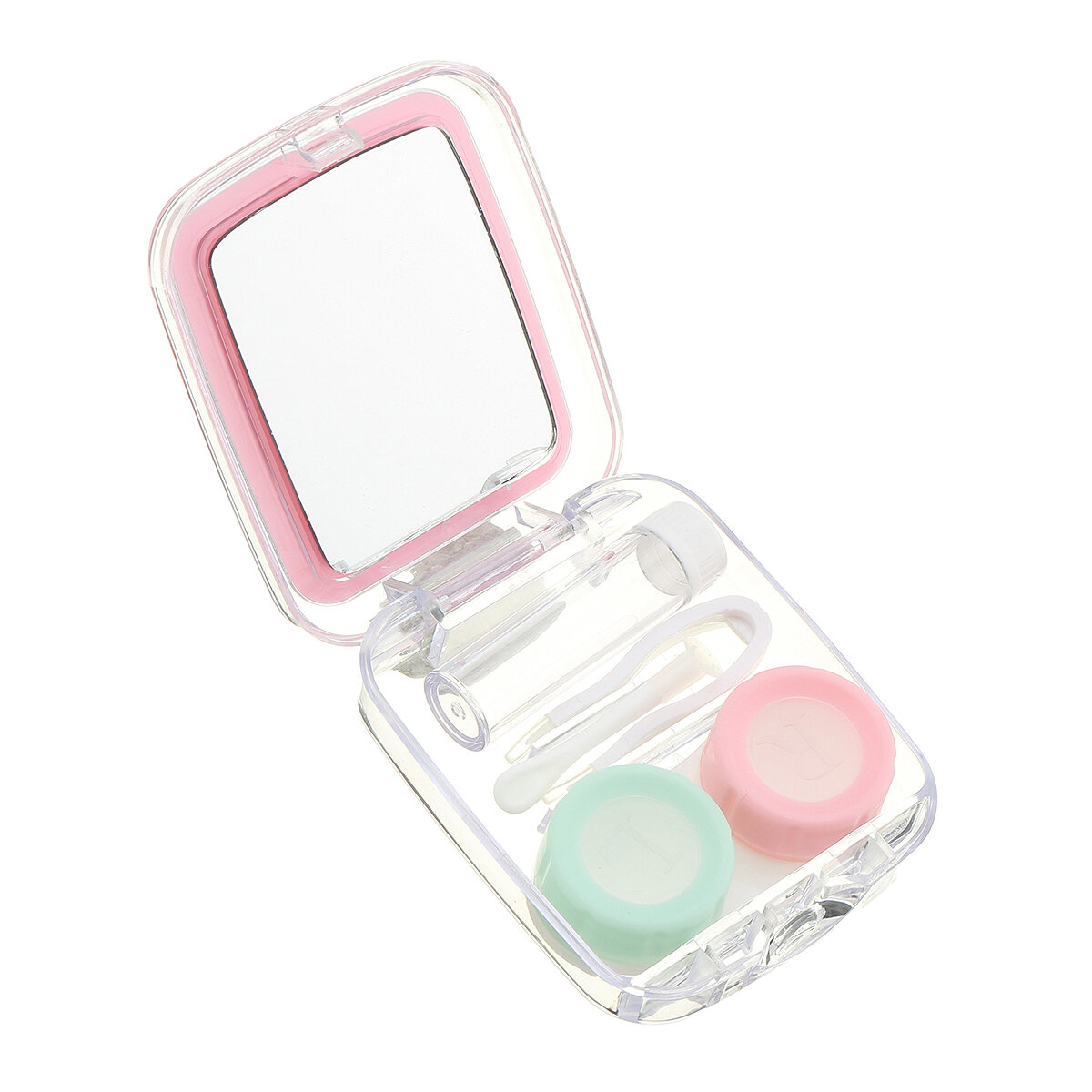 Mini Lens Travel Case Box Container Kit Set Holder Simple W/ Mirror COD