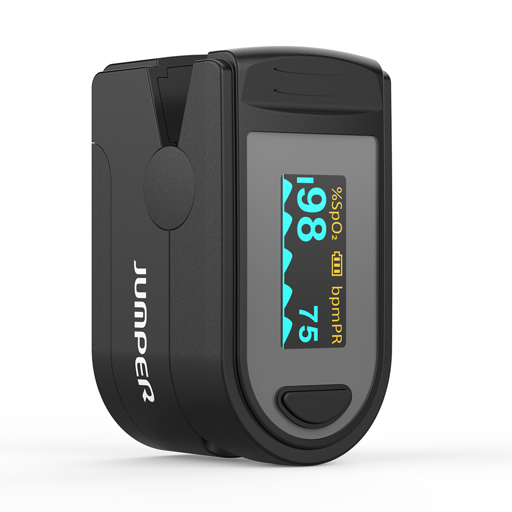 JUMPER JPD-500C Finger Clip Pulse Oximeter Multiple Display Modes Fingertip Pulse Oximeter Brightness Adjustment Automatic Power