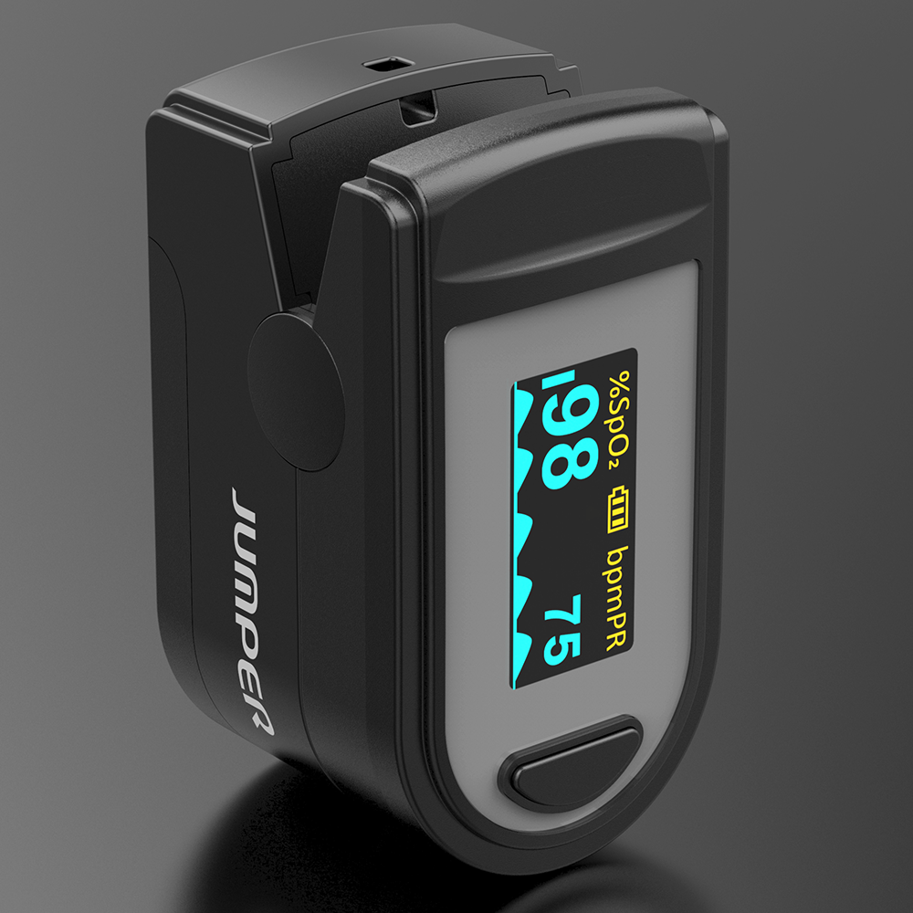 JUMPER JPD-500C Finger Clip Pulse Oximeter Multiple Display Modes Fingertip Pulse Oximeter Brightness Adjustment Automatic Power